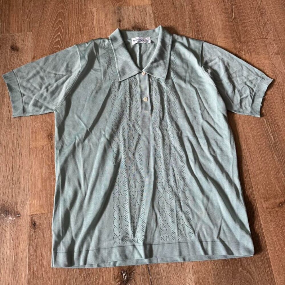 Montagut Paris Light Green Vintage Made in France Polo Shirt Size 3‎